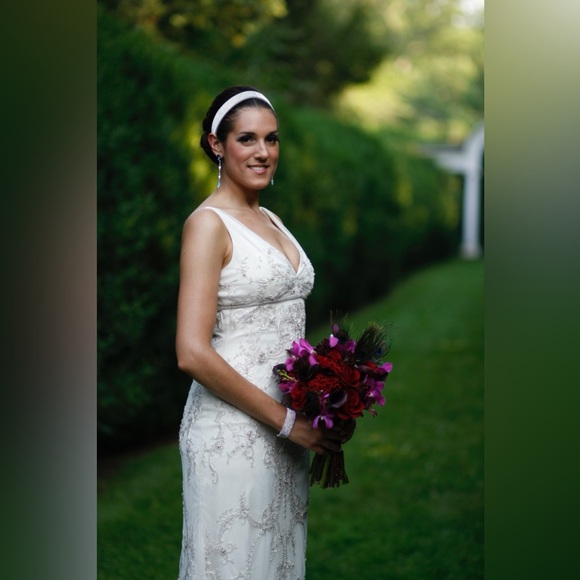 Lazaro Dresses & Skirts - Stunning Lazaro Ivory Trumpet Style Wedding Gown with Crystal Beading